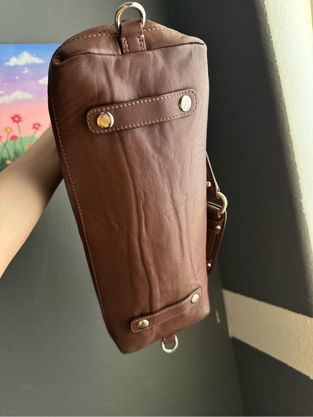 Y2K Vintage Coach Chocolate Brown Ashley Perforated C Bag - Picture 4 of 5